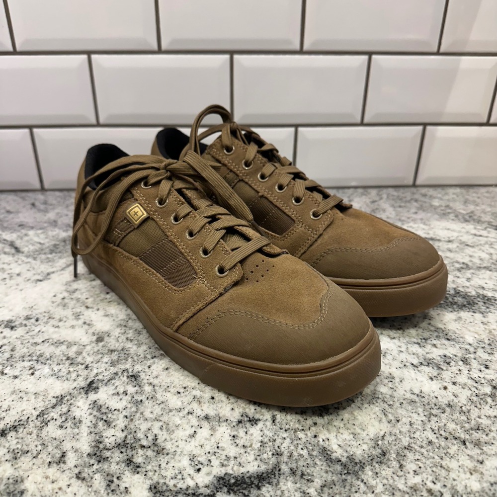 5.11 Tactical Men 10 Norris Low Dark Coyote Brown Suede Vibram Gorpcore Sneakers